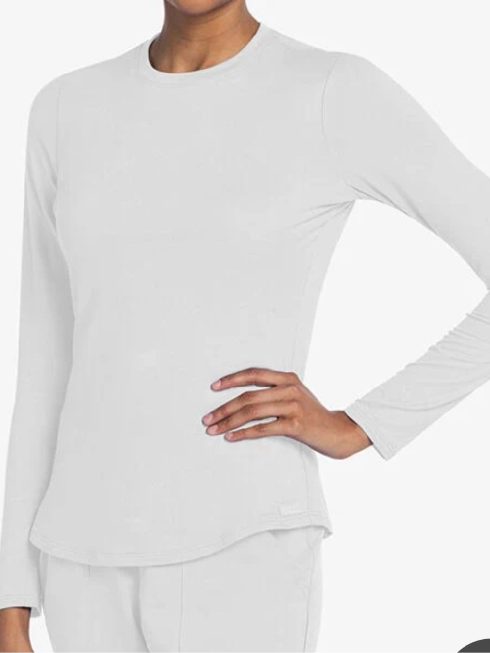 Cherokee White Long Sleeve Crewneck Tee